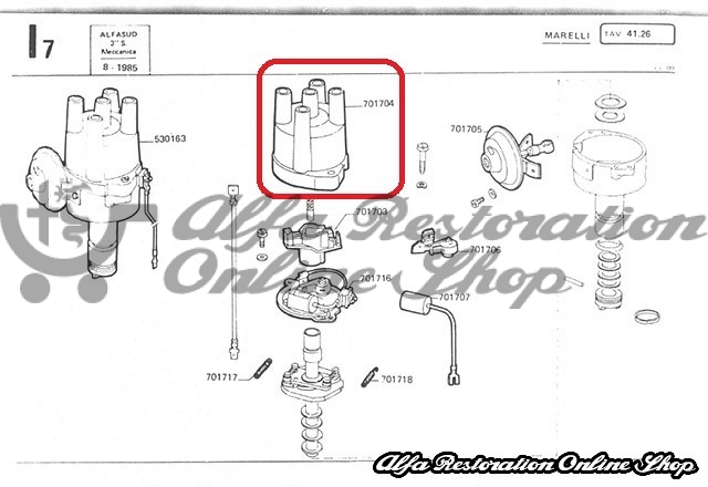 Alfa 33/Alfasud/Sprint Magneti Marelli Distributor Cap