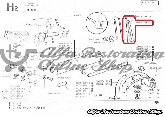 Alfasud Sprint/Sprint Series 3 B Pillar Left Trim
