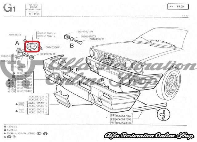 Alfasud Sprint/Sprint Front/Rear Bumper Left Mount (Plastic Bumpers)
