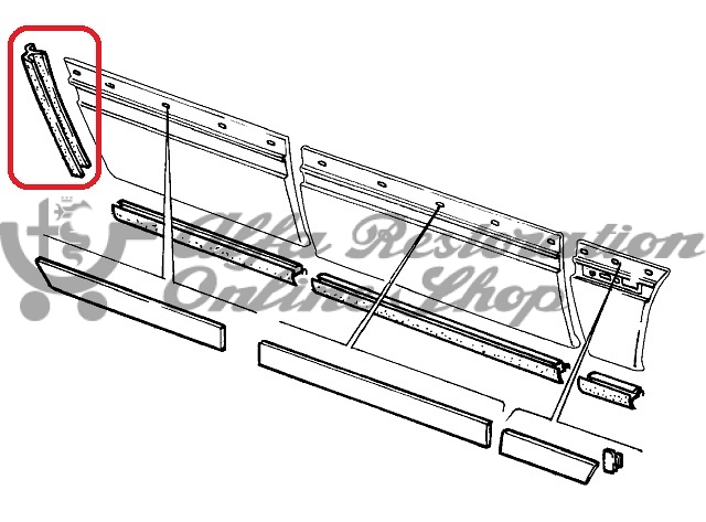 Alfa 164 Super/USA MY 94-95 Rear Right Door Lower Plastic/Decorative Trim Seal