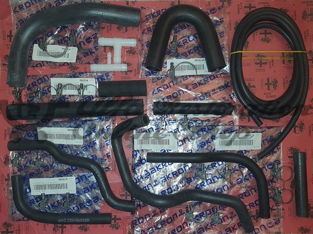 Alfa 33 905 Series/Alfasud/Sprint Cooling Hoses Set with Hose Clamps (Twin Carb)