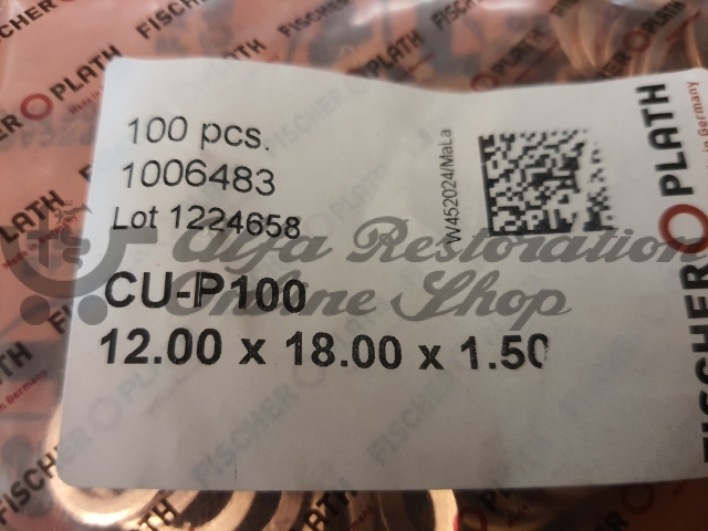 Alfa Romeo/FIAT/Lancia Various Applications Copper Washer