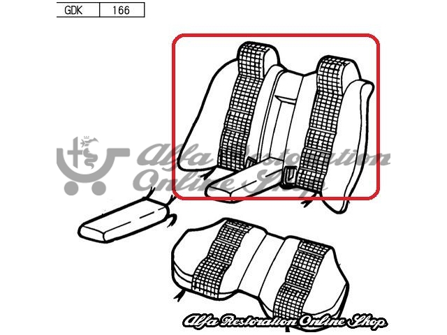 Alfa 75/Milano Rear Seats Back Fabric
