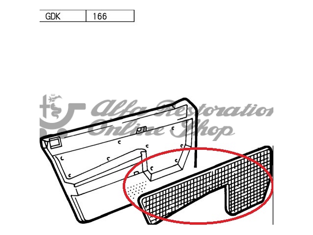 Alfa 75/Milano Rear Door Card Fabric - Left Side