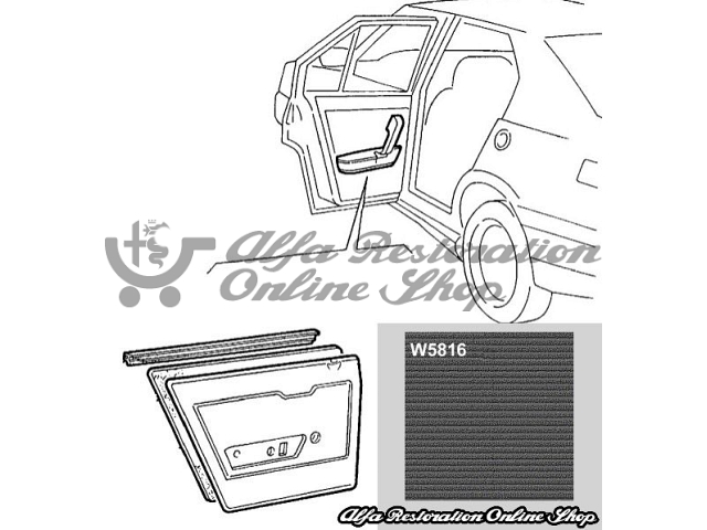 Alfa 33 Door Card - Left Rear Door
