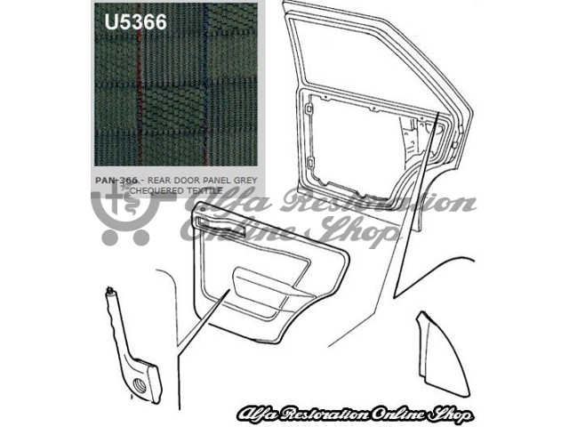 Alfa 155 Door Card - Right Rear Door