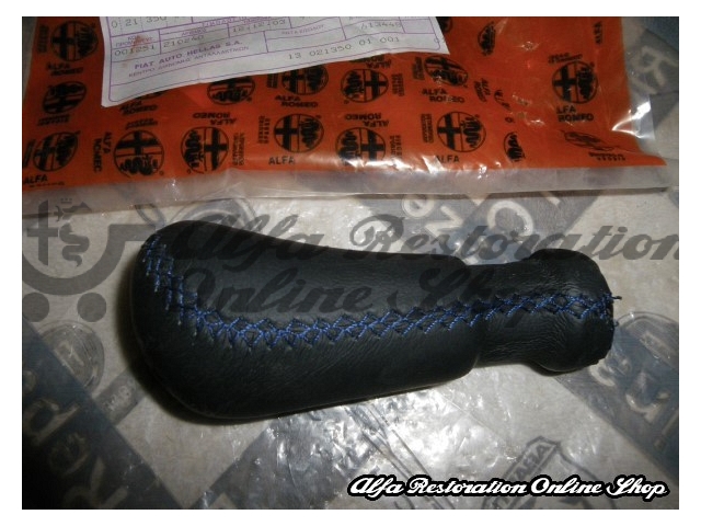 Alfa 145/146 Junior Gear Lever Leather Knob (in Blue Stitch)