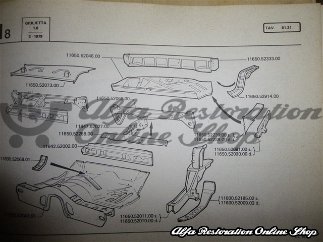 Giulietta 1977-1985 (116 Series) Boot/Trunk Left Side Panel