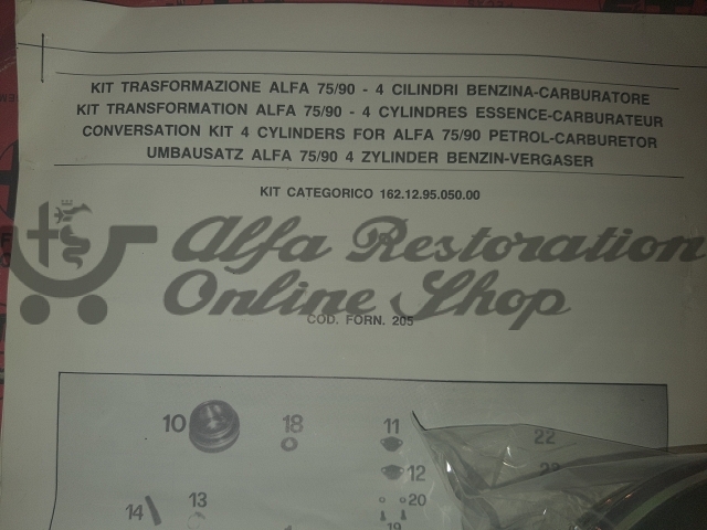 Alfa 75/90 1.6/1.8/2.0 Carburetor Fuel Pump Conversion Kit (A/C Retrofit)