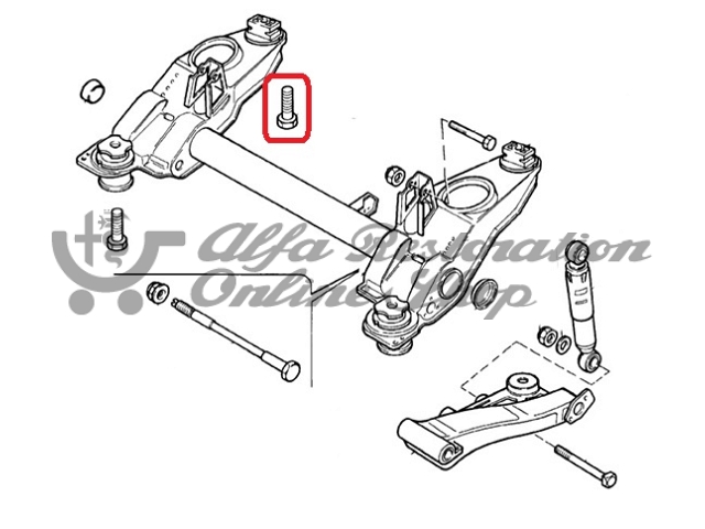 Alfa 145/146/155/Fiat Tipo/Tempra Rear Subframe Bolt M12 X 1.25 X 95 (Rear Facing))