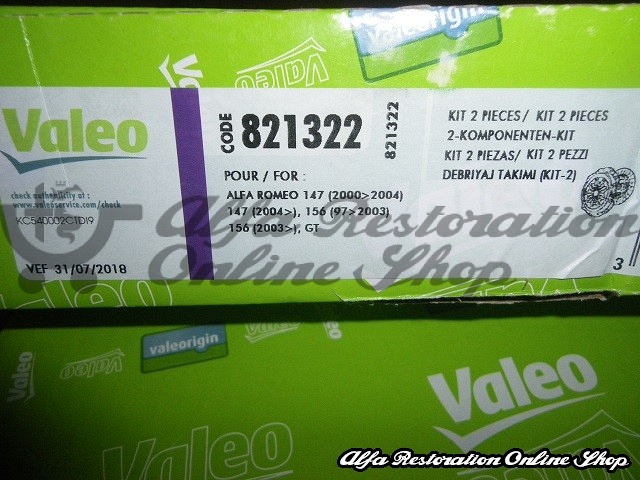 Alfa 147/156/GT 1.6/1.8 Models Clutch Kit with Thrust Bearing (Valeo)