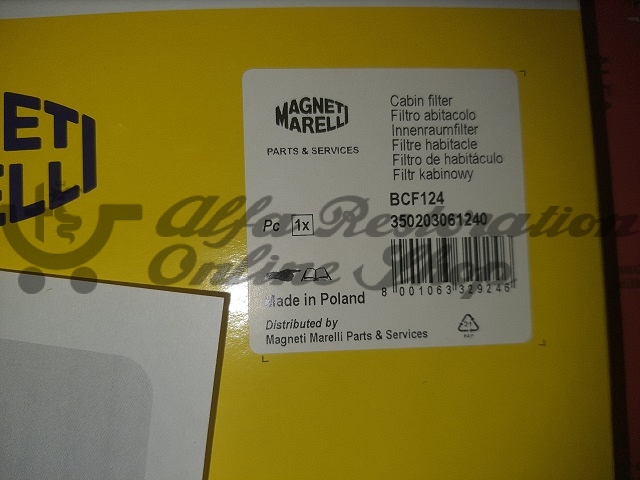 Alfa 155/GTV/Spider Pollen Filter