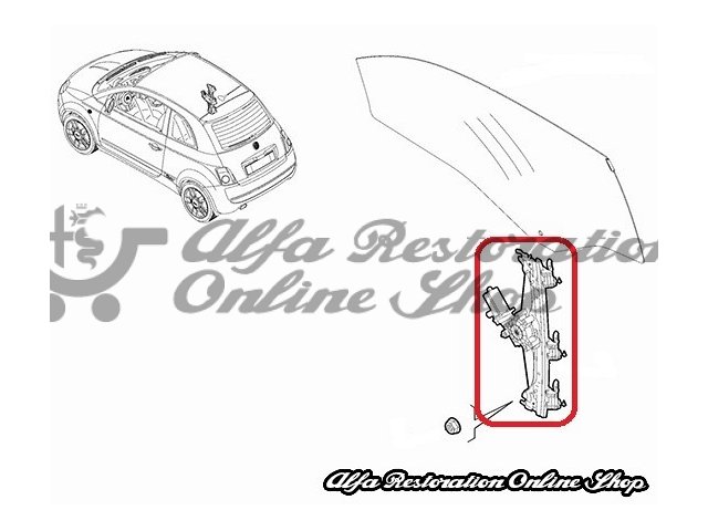 Fiat 500/Abarth Front Right Door Electric Window Regulator