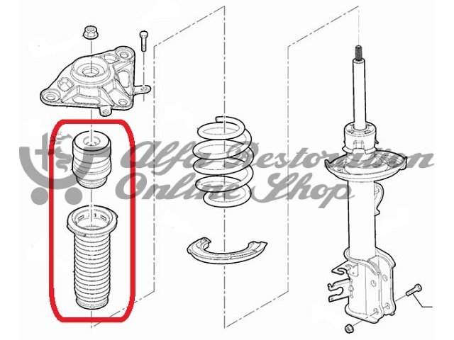 Fiat 500X/Jeep Renegade Rear Suspension Bump Stop & Boot Set