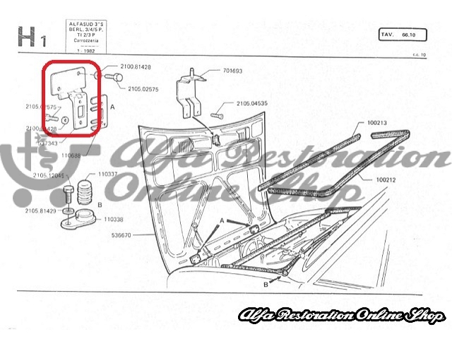 Alfasud Bonnet Hinges Set