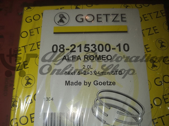 Alfa 164/155 Q4 2.0 4C TB/FIAT Coupe & Croma/Lancia Delta & Dedra Piston Rings Standard Size