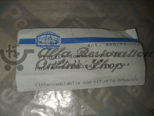 Alfa 33 905/907 Series Rear Left Door Window Slider Velvet