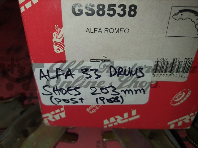 Alfa 33 905/907 Series/Sprint Rear Wheel Brake Drum Shoes Set (203 mm drum)