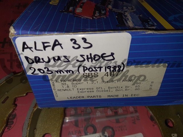 Alfa 33 905/907 Series/Sprint Rear Wheel Brake Drum Shoes Set (203 mm drum)