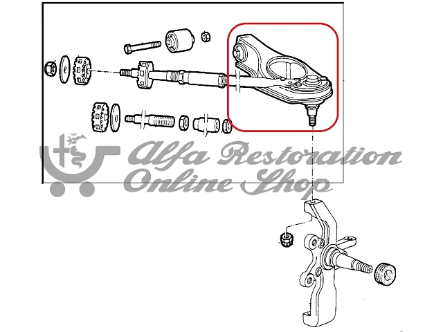 Alfa 75/Milano/90/SZ/RZ/Alfetta/Giulietta Front Suspension Upper Left Control Arm