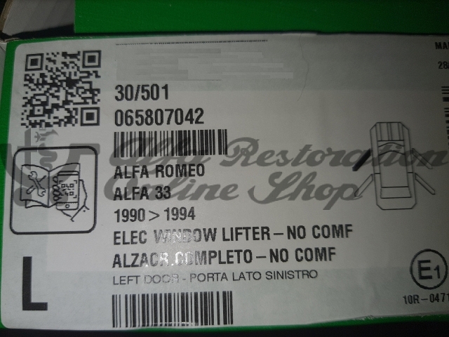 Alfa 33 905/907 Series Front Left Door Electric Window Winder