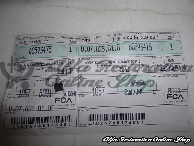 Alfa 164 3.0 V6 24V Electronically Controlled Rear Shock Absorbers/Suspension
