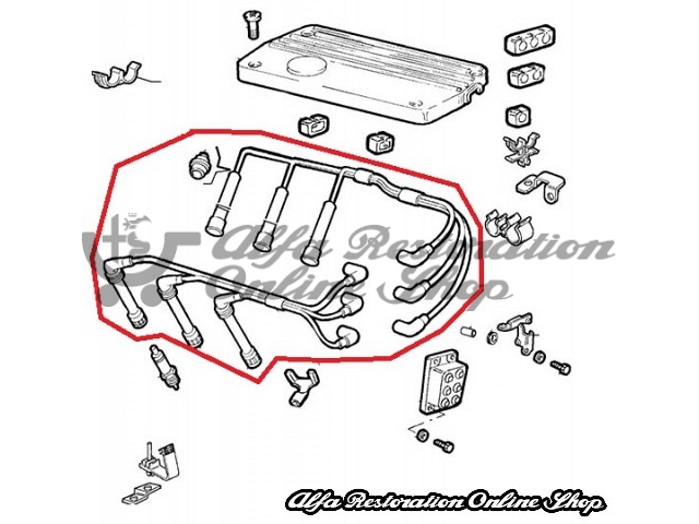 Alfa GTV/Spider 3.0 12V V6 Spark Plug Wires/Ignition Cables Set (Cylinders 1-2-3-4-5-6)