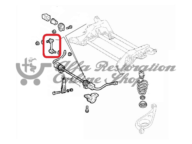 Alfa GTV/Spider 916 Series Rear Suspension Sway Bar Right Drop Link