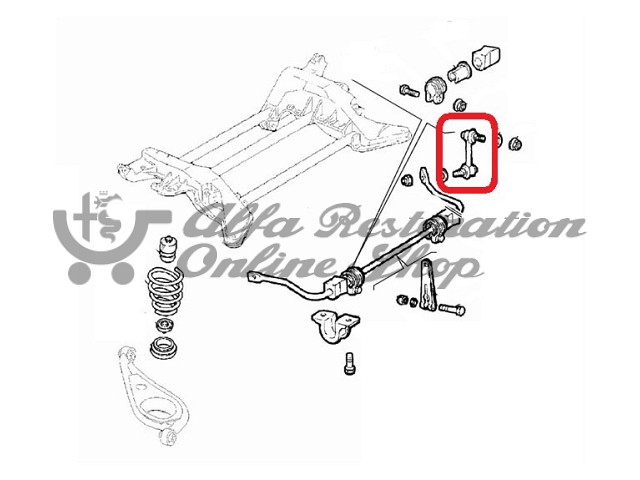 Alfa GTV/Spider 916 Series Rear Suspension Sway Bar Left Drop Link