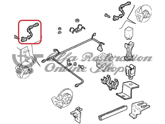 Alfa 145/146/155/GTV/Spider Front Wheel ABS Sensor (All Models)