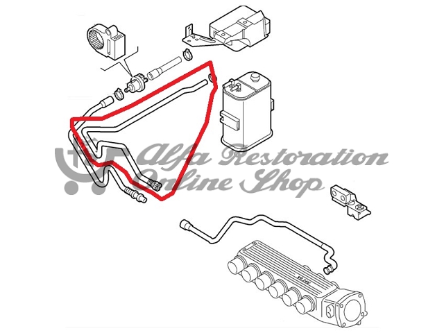 Alfa 147/156/GT 2.5/3.2 V6 Fuel Vapor Nylon Hose (Charcoal Canister)