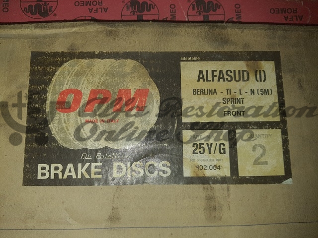 Alfasud/Sprint Front Disk Brakes Set OPM (Inboard Brakes/4 Bolts)