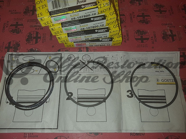 Alfa 33/Alfasud/Sprint 1.2/1.3/1.4 IE/Carbureted Piston Rings Set (Standard Size)