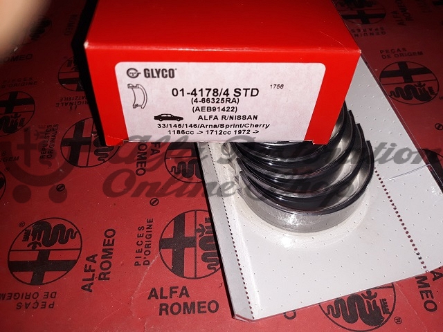 Alfa 33/Alfasud/Sprint/145/146 Carb/IE 8V Engines Conrod Bearings (Standard Size)