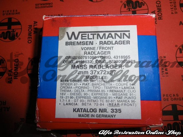 Alfa Romeo/Fiat/Lancia Front Wheel Bearing