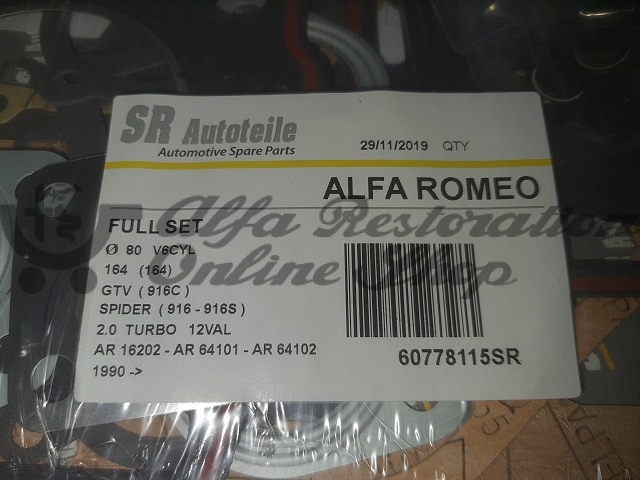 Alfa 164/GTV/Spider 2.0 V6 TB Engine Overhaul Set