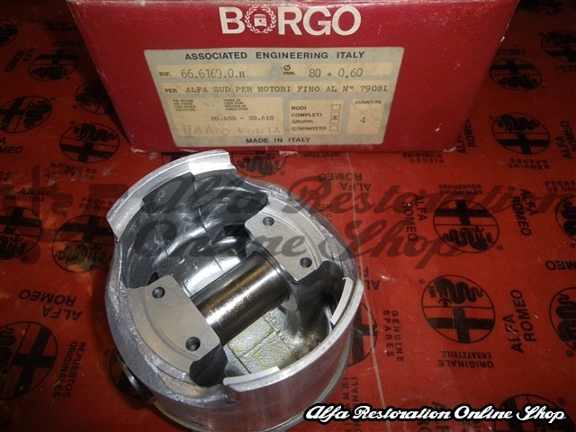 Alfasud 1200/1350cc Piston Set (80 mm +0.60 mm Oversize up to engine number 79081)