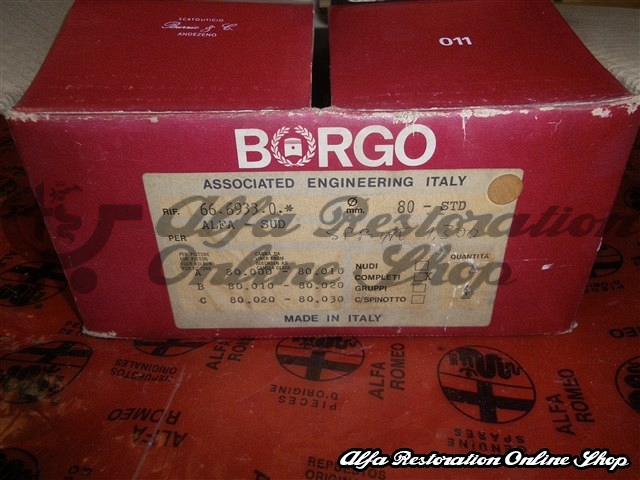 Alfasud/Sprint 1300 Piston Set (80 mm Standard Size Class B)