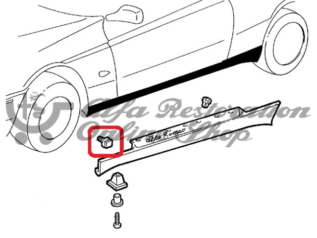 Alfa 145/146/155/156/GTV/Spider Side Skirt Plastic Clips (Set of 10 pcs)
