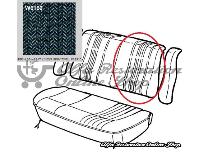 Alfa 33 Rear Seats Back Fabric - Left Side