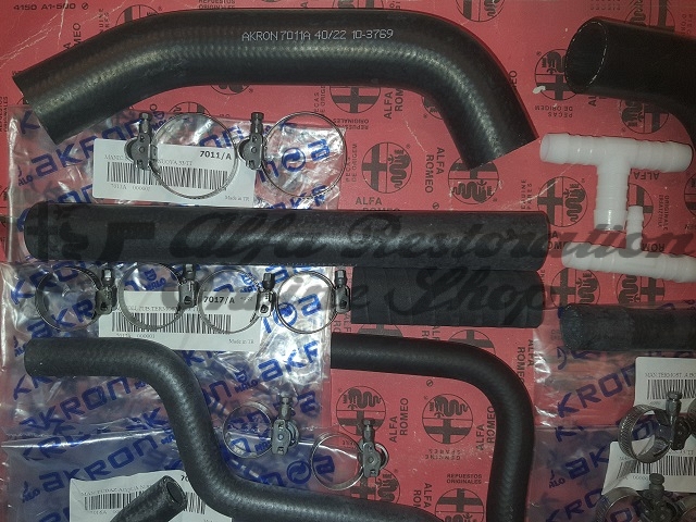 Alfa 33 907 Series 8V/Twin Carbs Cooling Hoses Set with Hose Clamps