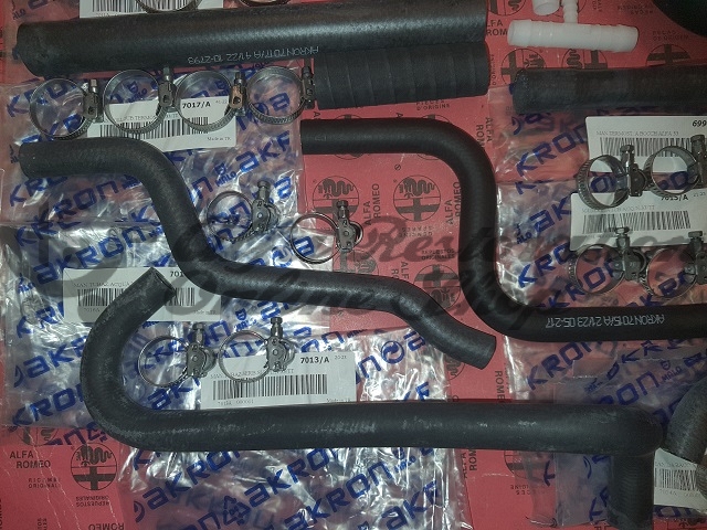 Alfa 33 907 Series 8V/Twin Carbs Cooling Hoses Set with Hose Clamps
