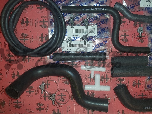 Alfa 33 907 Series 8V/Twin Carbs Cooling Hoses Set with Hose Clamps