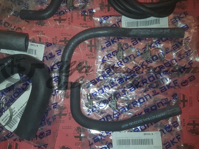 Alfa 33 905 Series/Alfasud/Sprint Cooling Hoses Set with Hose Clamps (Single Carb)