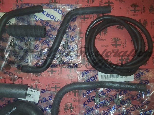 Alfa 33 905 Series/Alfasud/Sprint Cooling Hoses Set with Hose Clamps (Single Carb)