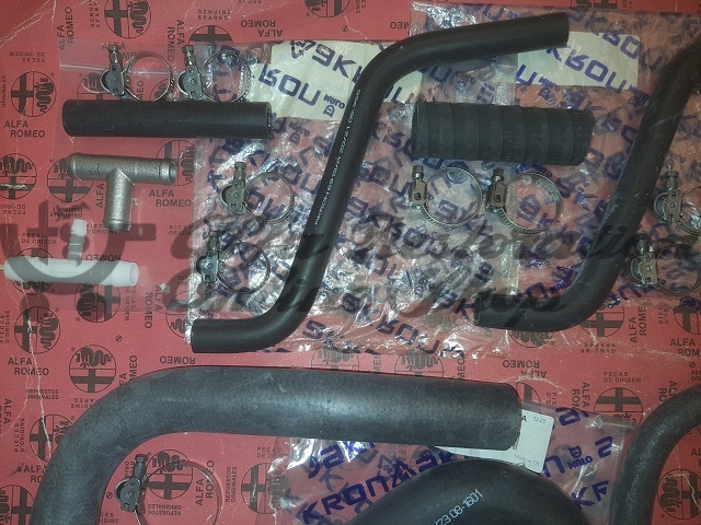 Alfa 33 905 Series/Alfasud/Sprint Cooling Hoses Set with Hose Clamps (Single Carb)