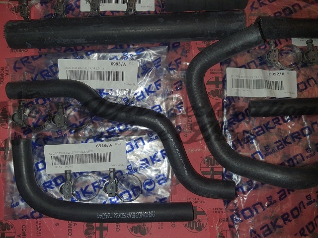 Alfa 33 905 Series/Alfasud/Sprint Cooling Hoses Set with Hose Clamps (Twin Carb)