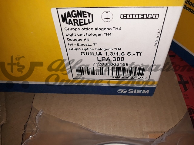 Alfa Romeo Giulia Super/Ti 1.3/1.6/GT Junior & Veloce Outer Headlight Set