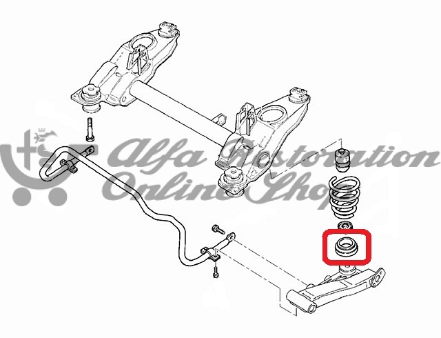 Alfa 155/GTV/Spider Rear Suspension Spring Lower Rubber Mount/Ring