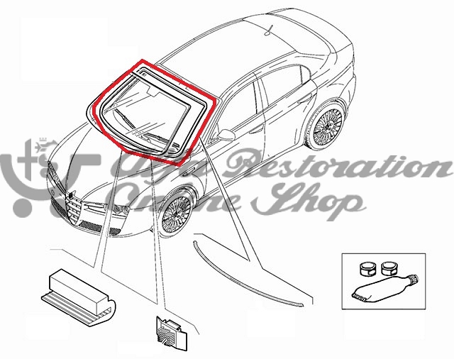 Alfa 159 Front Windscreen Rubber Seal (MY 2008/2011)